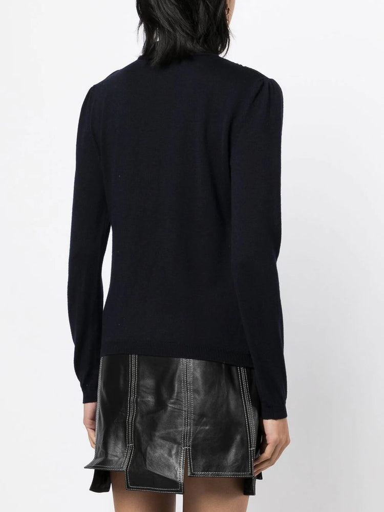 Lace Panelled Turtleneck Jumper - Replica Handbags