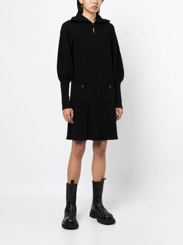 Knit Collared Dress - Replica Handbags