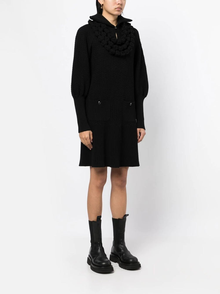 Knit Collared Dress - Replica Handbags