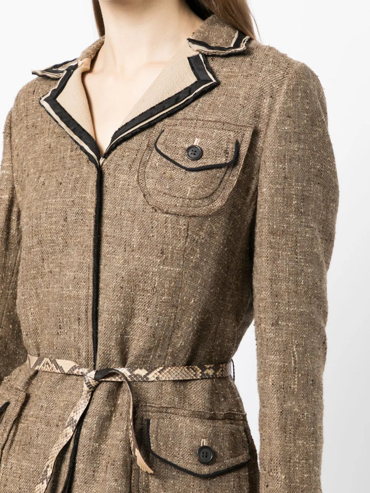 Brown Single-Breasted Jacket - Replica Handbags