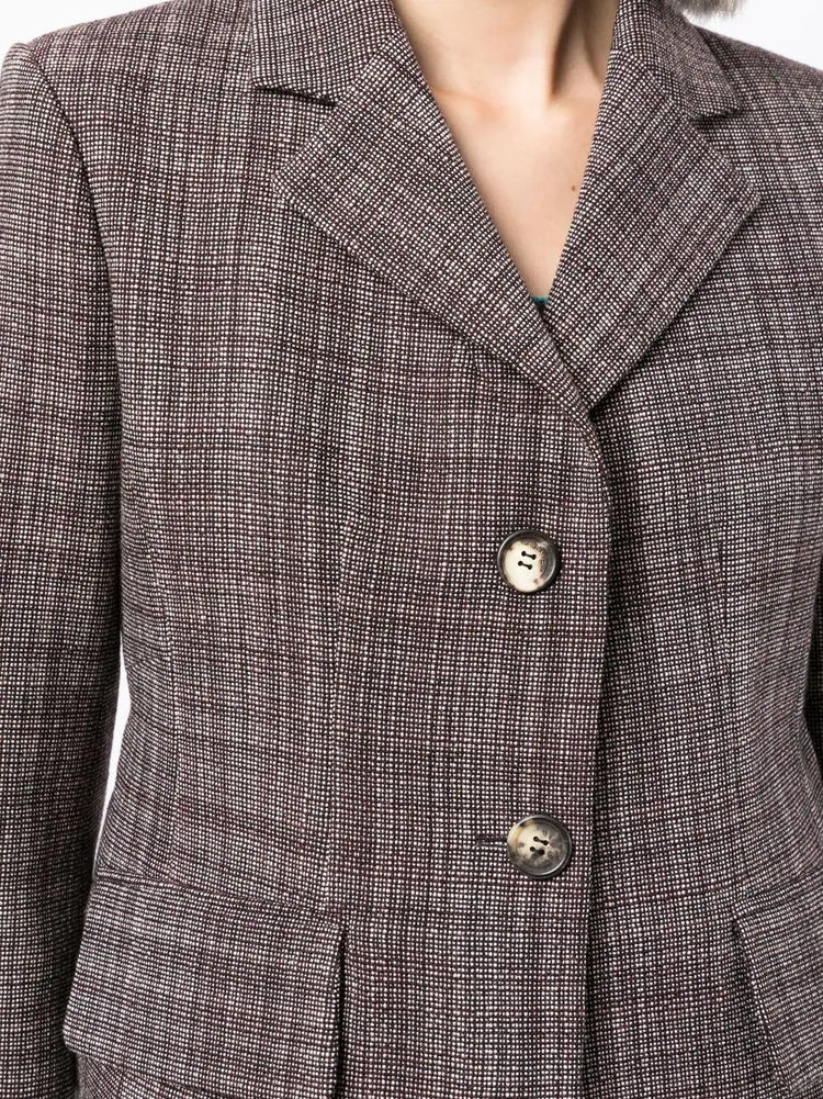 Brown Wool Blazer - Replica Handbags
