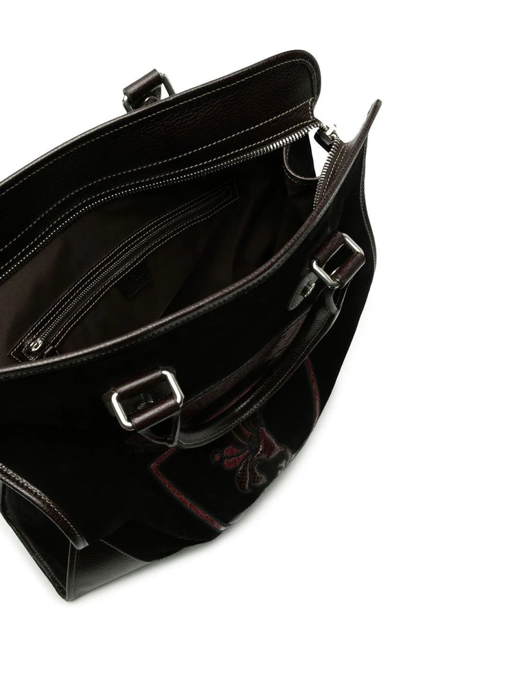 Runway Suede Logo Tote Bag - Replica Handbags