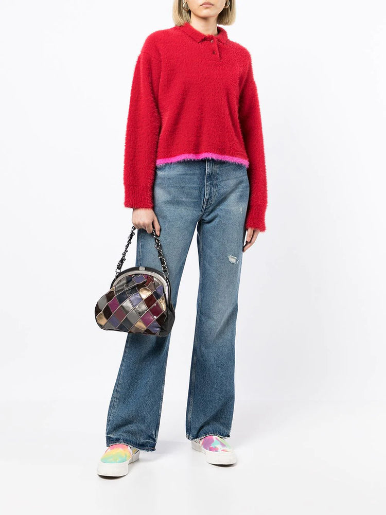 Leather Patchwork Handbag - Replica Handbags
