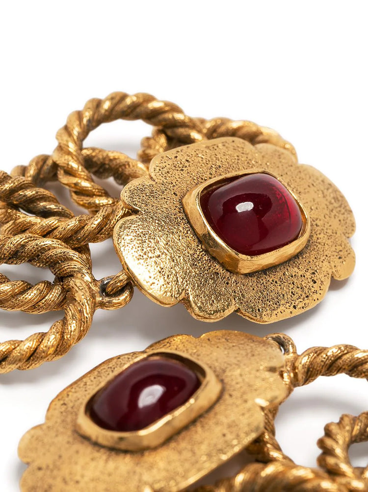 Stone Chain-link Drop Earrings - Replica Handbags