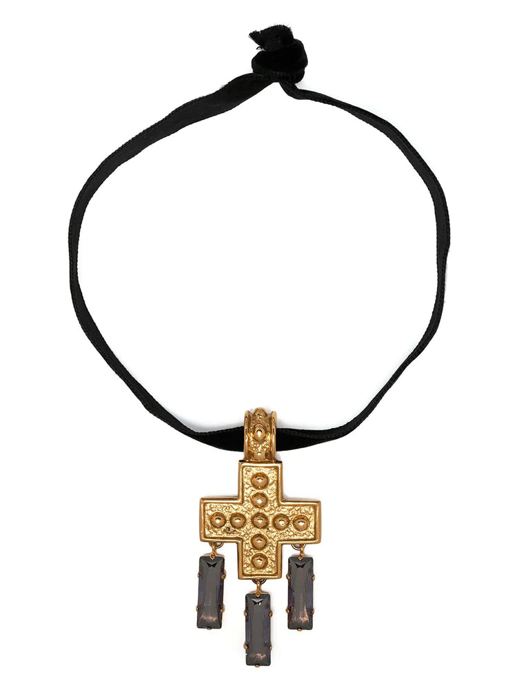 Cross Pendant Choker Necklace - Replica Handbags