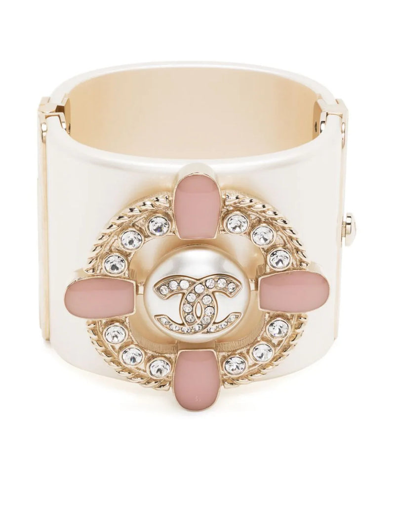 CC Logo Crystal-Embellished Cuff