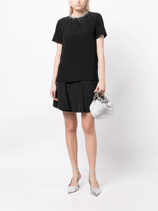Embellished Short-Sleeve Blouse