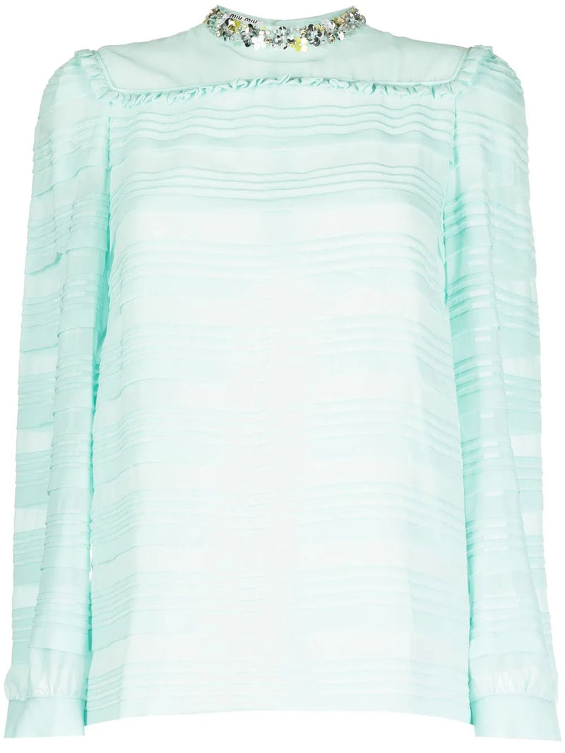 Ruffle-detailed Silk Blouse