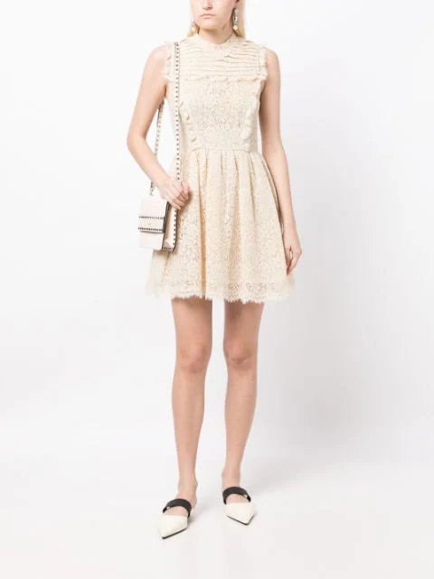 Lace-detailed Sleeveless Dress