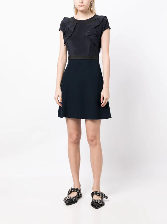 Ruffle-detailed A-line dress