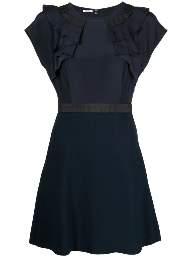 Ruffle-detailed A-line dress