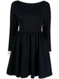 Ribbed-trim long sleeve dress