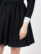 Ribbed-trim long sleeve dress