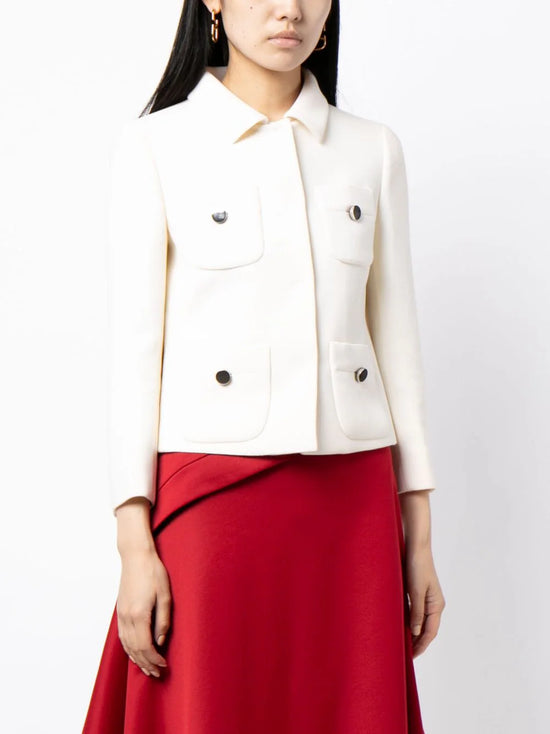 White Collared Wool Jacket