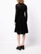 Long-Sleeved Crochet Knit Dress