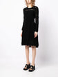 Long-Sleeved Crochet Knit Dress