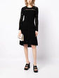 Long-Sleeved Crochet Knit Dress