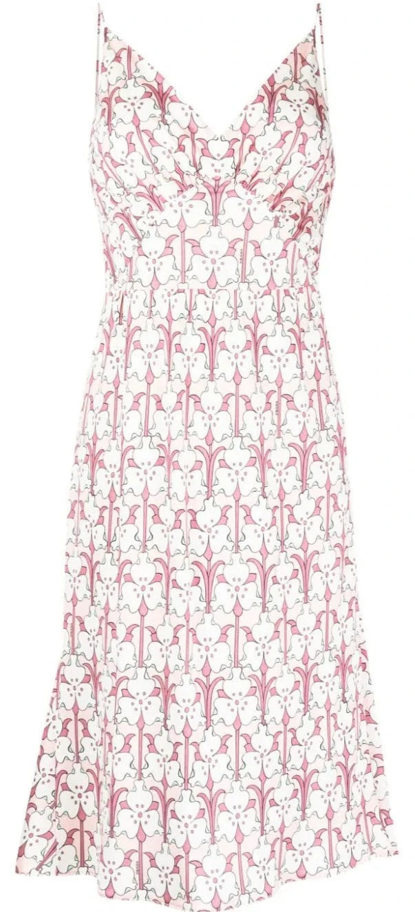 Floral Print Jersey V-Neck Dress