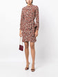 Abstract Print Silk Shirt Dress