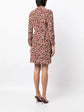 Abstract Print Silk Shirt Dress
