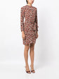 Abstract Print Silk Shirt Dress