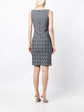 Abstract Print Compact Knit Dress