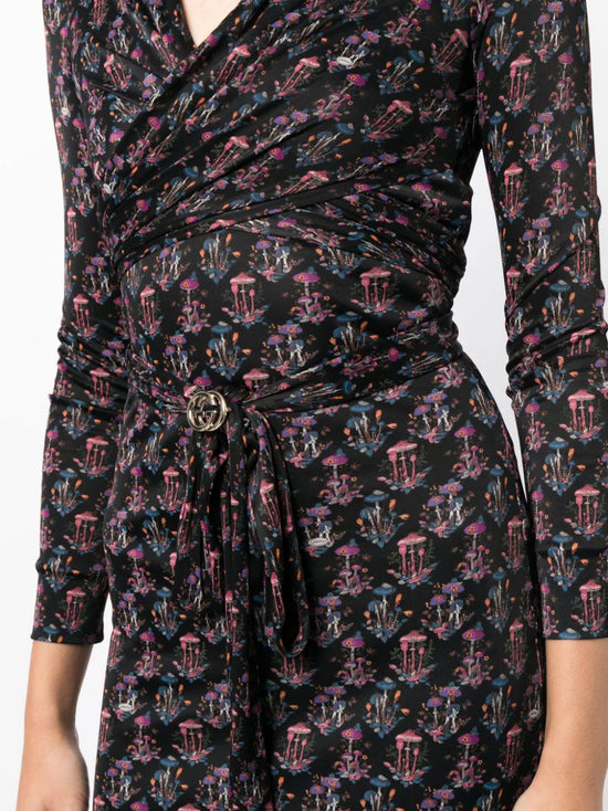Graphic Print Wrap Dress