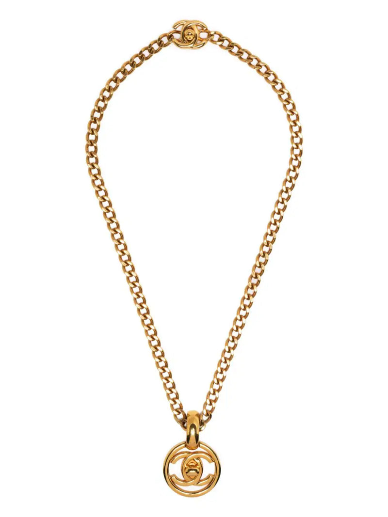 1997 CC Turnlock Pendant Chain Necklace