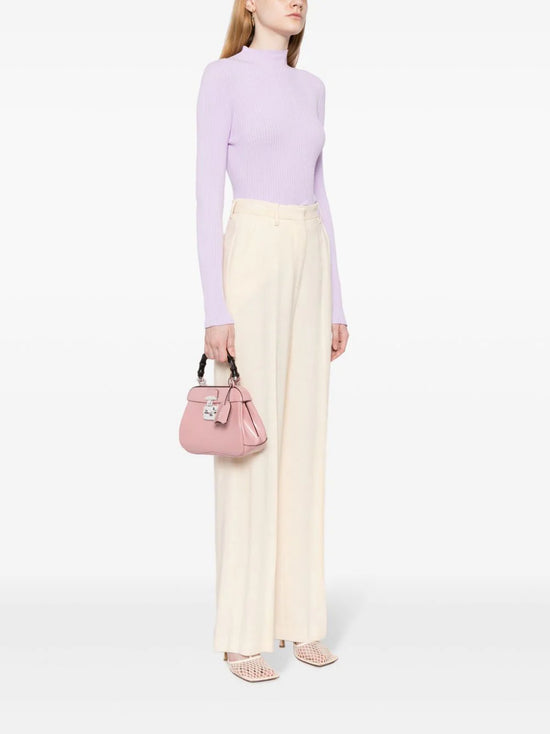 Pink Bamboo Top Handle Bag