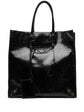 Snake-effect Black Tote Bag