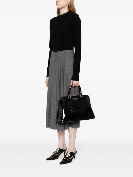 Patent Promenade Top Handle Bag