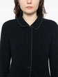 Navy Frayed Hem Jacket