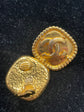 Gold Rhombus Logo Clip-on Earrings