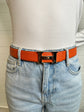 Reversible Dark Brown/Orange Leather Belt