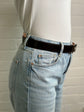 Reversible Dark Brown/Orange Leather Belt