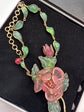Gripoix Glass Flower Necklace
