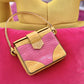 Pink 
Yellow Colour-Block Handbag