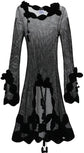 Floral-Appliqué Semi-Sheer Dress