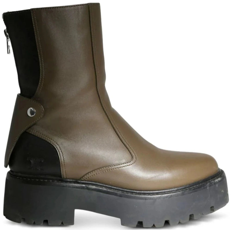 Zip-Up Leather Boots