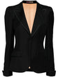 Single-Breasted Satin-Trim Blazer