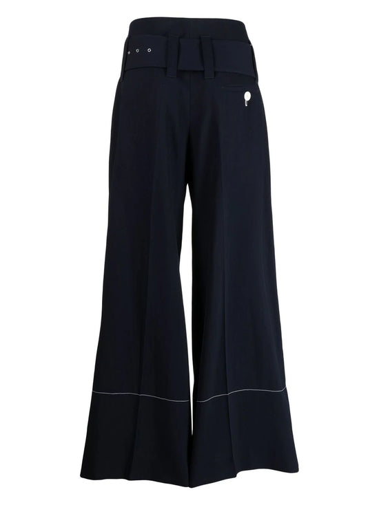 Belted Wide-Leg Wool Trousers -  Replica Handbags
