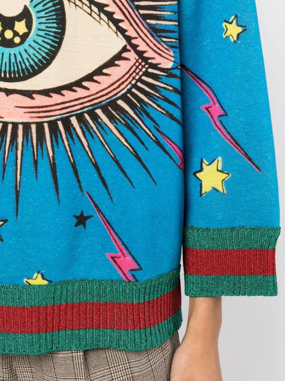 Evil Eye Print Crewneck -  Replica Handbags
