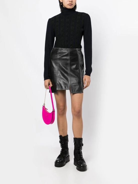 Lace Panelled Turtleneck Jumper -  Replica Handbags
