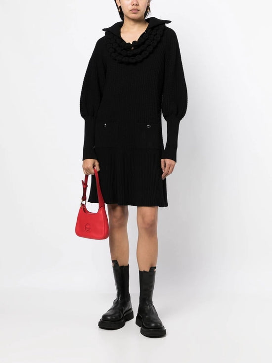 Knit Collared Dress -  Replica Handbags
