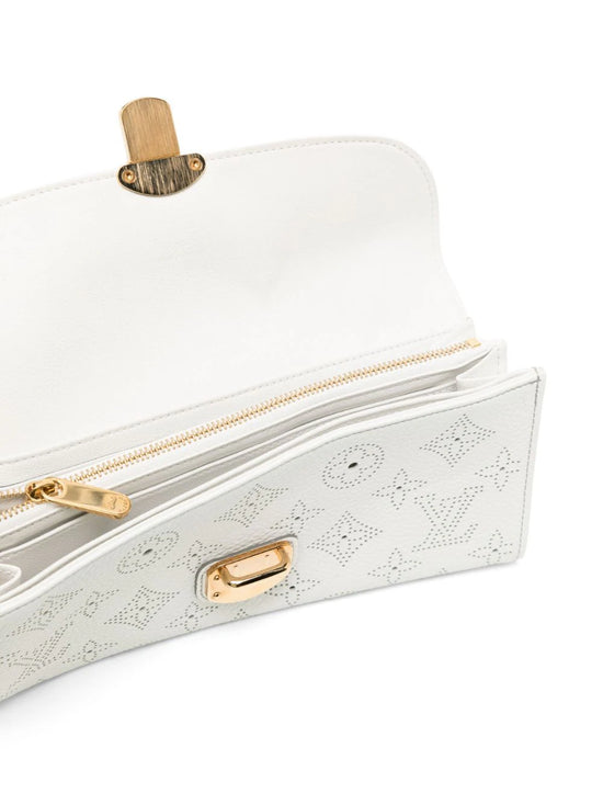 White Mahina Perforated Monogram Amelia Wallet