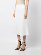 White Denim Button Long Skirt