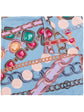 Blue Chain Motif Silk Scarf -  Replica Handbags
