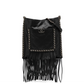 Black Leather and Chain Fringe Shopping Bag -  Replica Handbags

