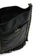 Black Leather and Chain Fringe Shopping Bag -  Replica Handbags
