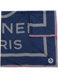 Navy CC Logo Pink Trim Silk Scarf -  Replica Handbags
